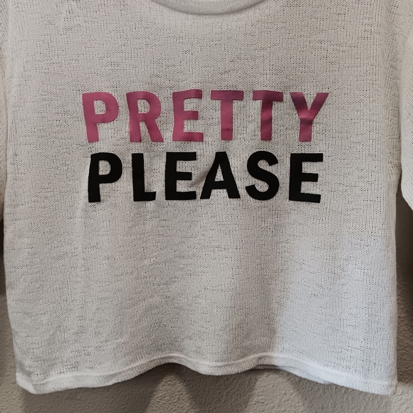 H&M Divided Crop Top Medium Loose Knit   Pretty Please White - Picture 11 of 11